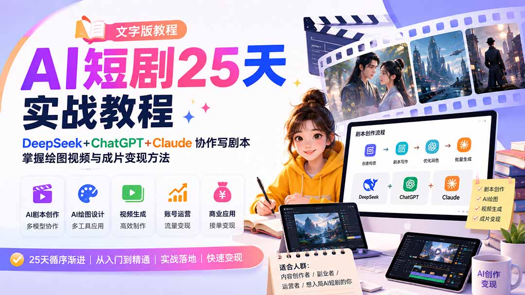 AI短剧25天实战教程(文字版教程-爱搭资源网