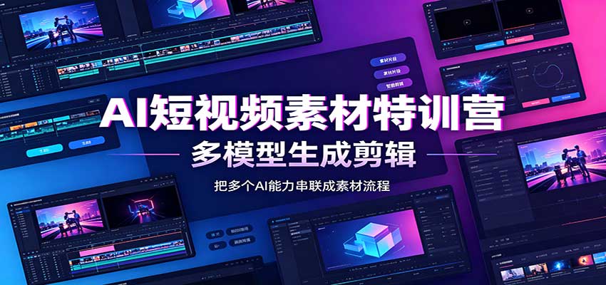 AI短视频素材特训营：Codex本地部署实操，多模型生成剪辑，爆量素材挖掘教学-爱搭资源网