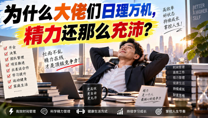 付费文章：为什么大佬们日理万机，精力还那么充沛？-爱搭资源网