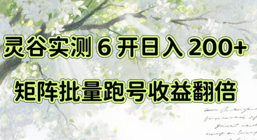 一台电脑就能做！灵谷实测6开日入200+，矩阵批量跑号收益翻倍【揭秘】-爱搭资源网