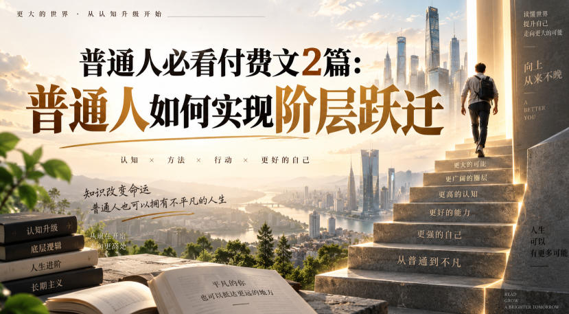 普通人必看付费文2篇：普通人如何实现阶层跃迁-爱搭资源网