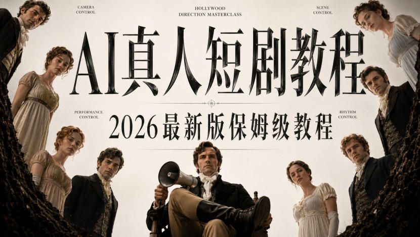 AI真人短剧制作全流程，AI视频大佬专为零基础研制的AI短剧教程，保姆级教程，新手一学就会！-爱搭资源网