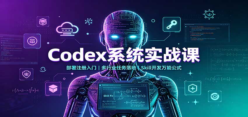 Codex系统实战课：部署注册入门，多行业任务落地，Skill开发万能公式-爱搭资源网