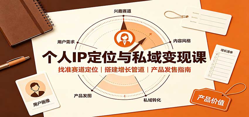 个人IP定位与私域变现课：找准赛道定位，搭建增长管道，产品发售指南-爱搭资源网