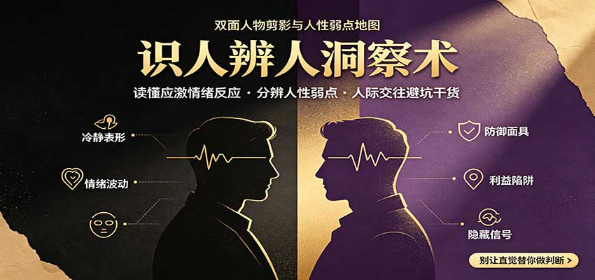 识人辨人终极心法：读懂应激情绪反应，分辨人性弱点，人际交往避坑干货-爱搭资源网