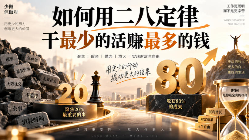 付费文章：如何用二八定律干最少的活賺最多的钱-爱搭资源网