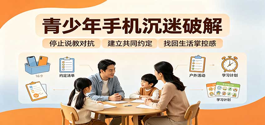 青少年手机沉迷破解：跳出管控说教思维，六步法引导孩子夺回注意力掌控权-爱搭资源网