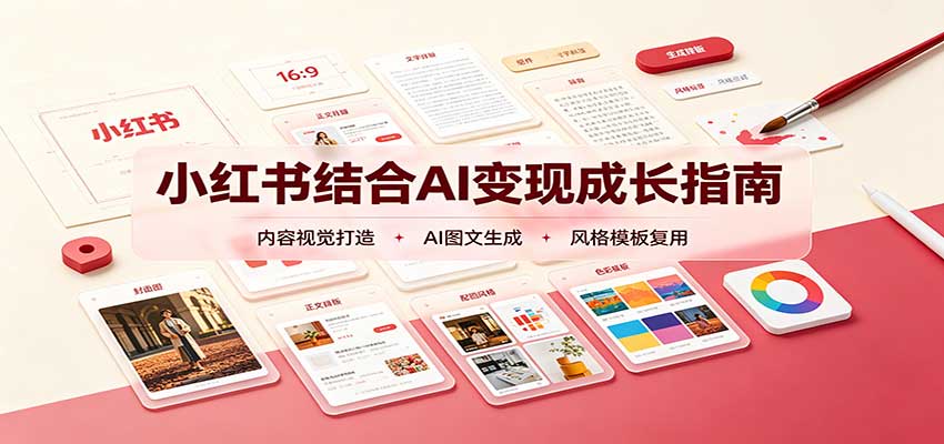 小红书结合AI变现成长指南：账号精准定位，内容视觉打造，搭建可复制流量获客体系-爱搭资源网