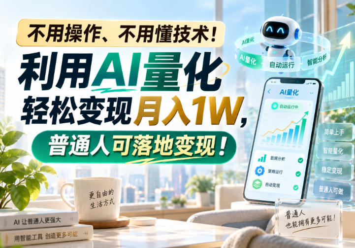 不用操作、不用懂技术！利用AI量化轻松变现月入1W，普通人可落地变现！【揭秘】-爱搭资源网