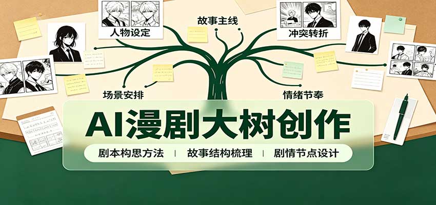 AI漫剧大树创作：剧本构思课程讲解，软件插件配置，配套工具资料完整梳理-爱搭资源网
