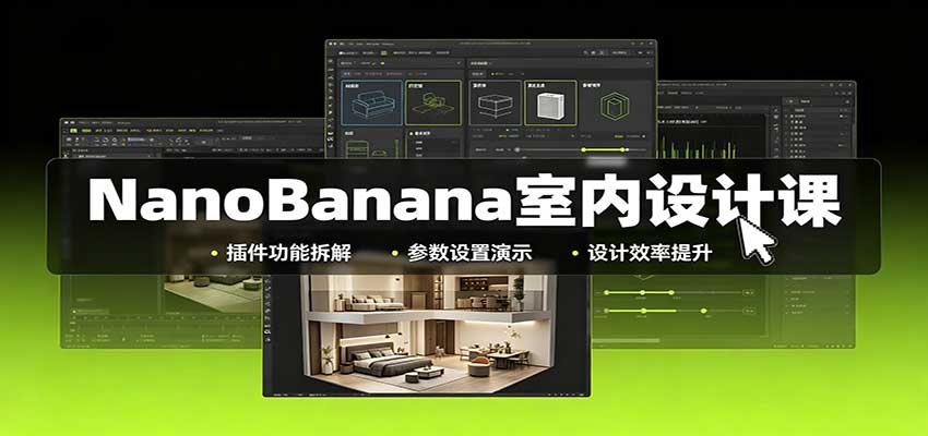 NanoBanana室内设计课：无限画布配置，插件实操，生图改图视频制作-爱搭资源网
