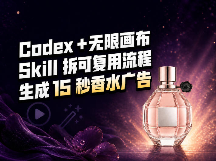 我把Amazon香水视频拆成Codex Skill：无限画布负责最后15秒-爱搭资源网