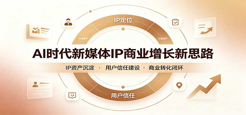 AI时代新媒体IP商业增长新思路：摒弃复杂运营套路，用极简思维打通获客路径-爱搭资源网