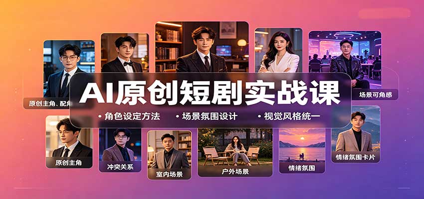 AI原创短剧实战课：从零搭建短剧创作全流程，批量产出可上线剧本-爱搭资源网