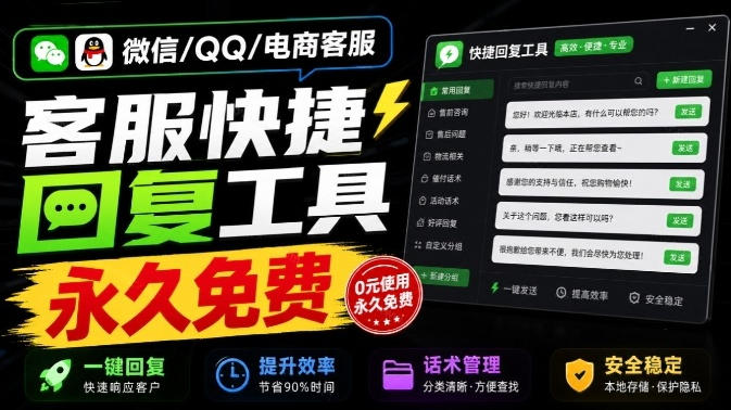 微信/QQ/电商客服快捷回复工具，支持多平台话术库与一键发送，永久免费，使用简单！易歪歪-爱搭资源网