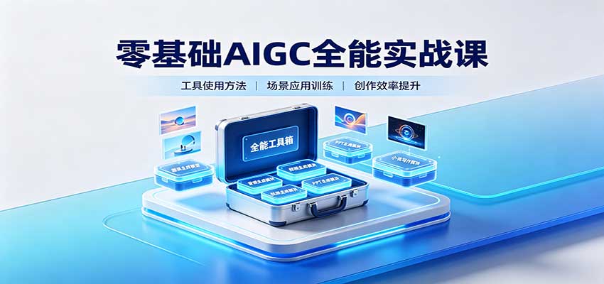 零基础AIGC全能实战课：覆盖绘画、影音、PPT、小说多场景AI创作-爱搭资源网