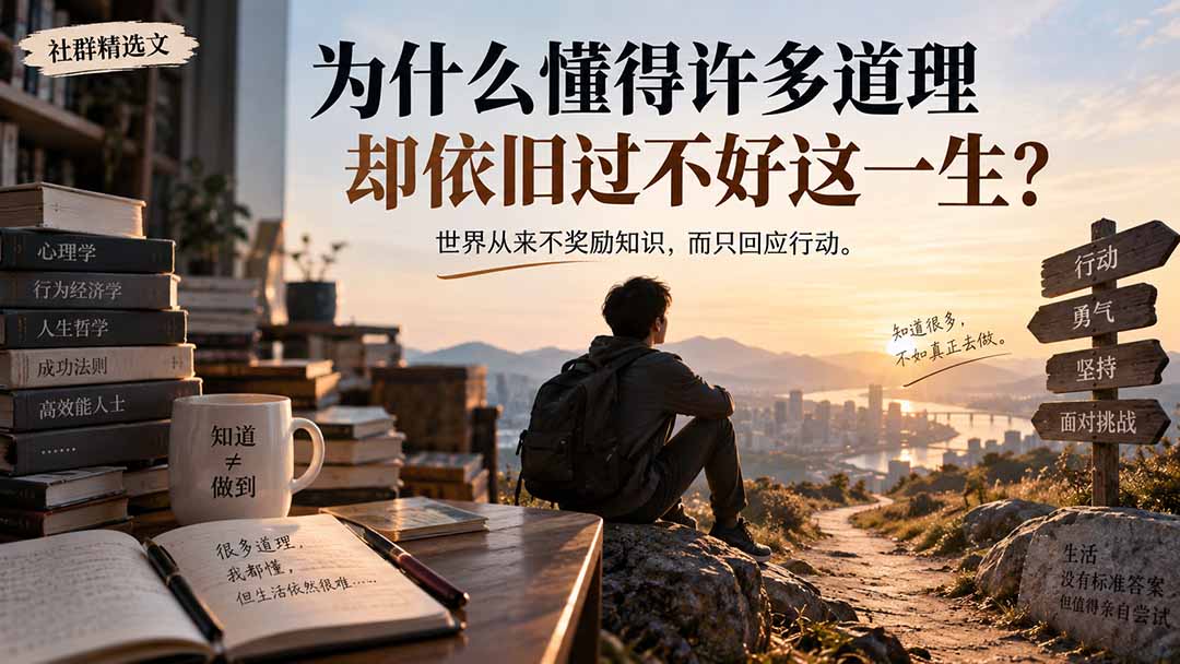 社群精选文：为什么懂得许多道理却依旧过不好这一生？-爱搭资源网