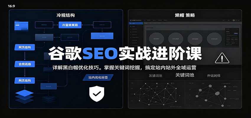 2026谷歌SEO实战进阶课：详解黑白帽优化技巧，掌握关键词挖掘，搞定站内站外全域运营-爱搭资源网