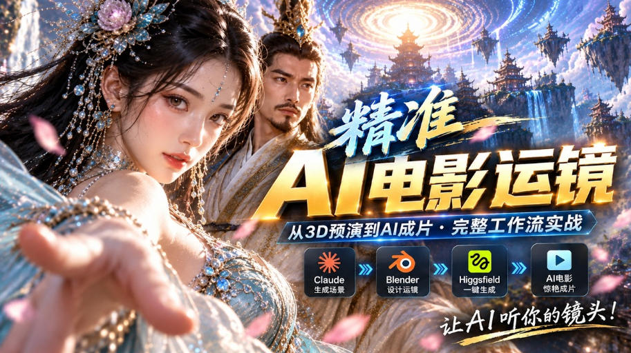 AI视频终于能精准运镜了！Claude+Blender+Higgsfield免费插件实测-爱搭资源网