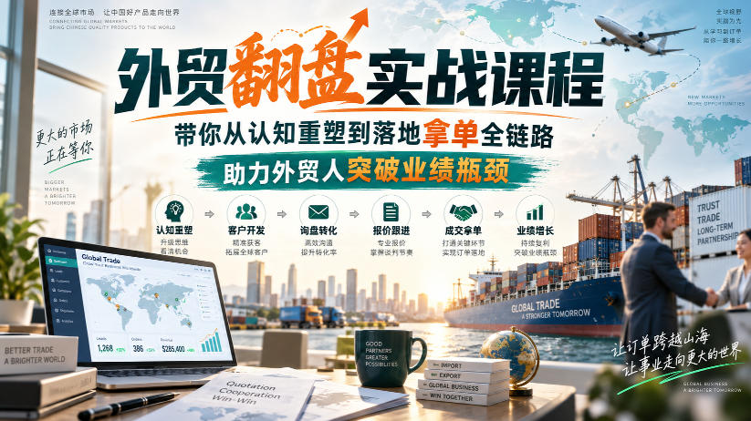 外贸翻盘实战课程，带你从认知重塑到落地拿单全链路，助力外贸人突破业绩瓶颈-爱搭资源网