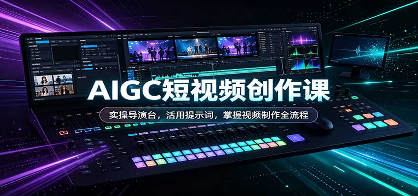 AIGC短视频创作课：实操导演台，活用提示词，掌握视频制作全流程-爱搭资源网