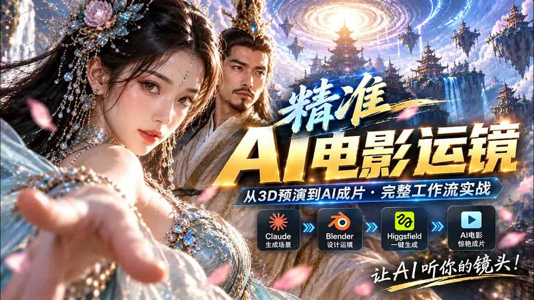 AI视频终于能精准运镜了！Claude + Blender + Higgsfield 免费插件实测-爱搭资源网