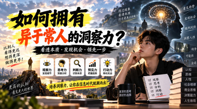 某公众号付费文章：如何拥有异于常人的洞察力？-爱搭资源网