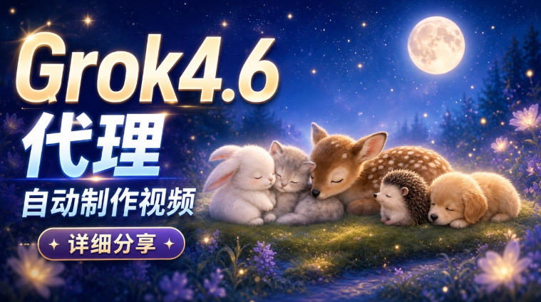 Grok 4.6代理自动制作视频！从提示词到成片全流程详细分享｜AI Agent实操分享-爱搭资源网