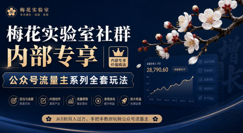 梅花实验室社群内部专享-公众号流量主系列全套玩法-爱搭资源网