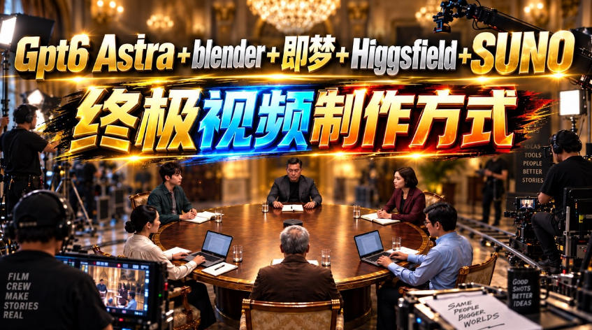 GPT-6 Astra+Blender+即梦+Higgsfield+Suno=终极视频制作方式！-爱搭资源网