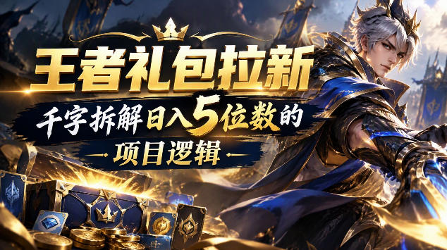 王者游戏礼包拉新_千字拆解日入5位数的项目逻辑-爱搭资源网