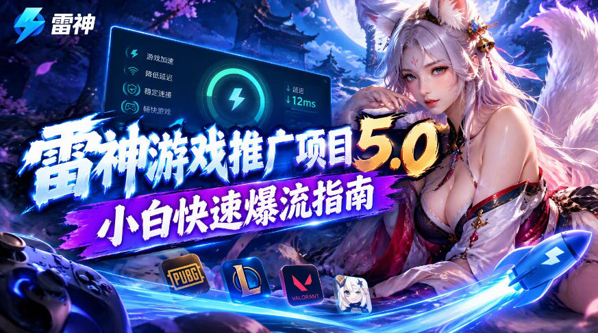 雷神游戏推广项目5.0-小白快速爆流指南，最的好一天收益就1K+-爱搭资源网