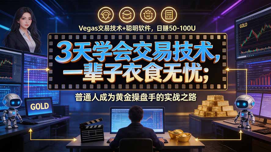 3天学会做交易，普通人快速成为操盘手” Vegas交易系统+聪明软件 ， 日赚50-1000U， 长期稳定，小白轻松上手-爱搭资源网