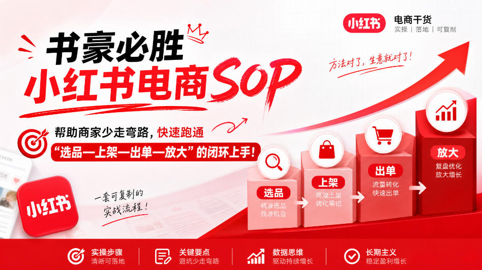 书豪必胜小红书电商sop，帮助商家少走弯路，快速跑通”选品—上架—出单—放大”的闭环(更新9月)-爱搭资源网