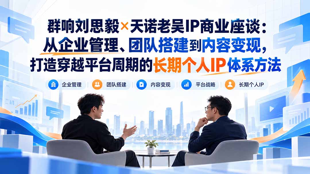 群响刘思毅×天诺老吴IP商业座谈：从企业管理、团队搭建到内容变现，打造穿越平台周期的长期个人IP体系方法-爱搭资源网