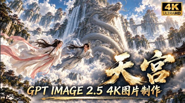 GPT Image 2.5实测！4K到底多清楚？皮肤、手指、修图与天宫场景全面测试-爱搭资源网