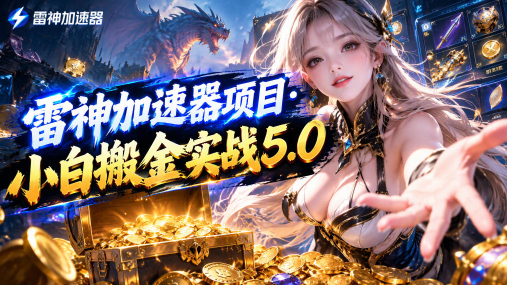 雷神加速器项目·小白搬金实战5.0，抖音W播100-150r，小白入局一天也能几十r-爱搭资源网