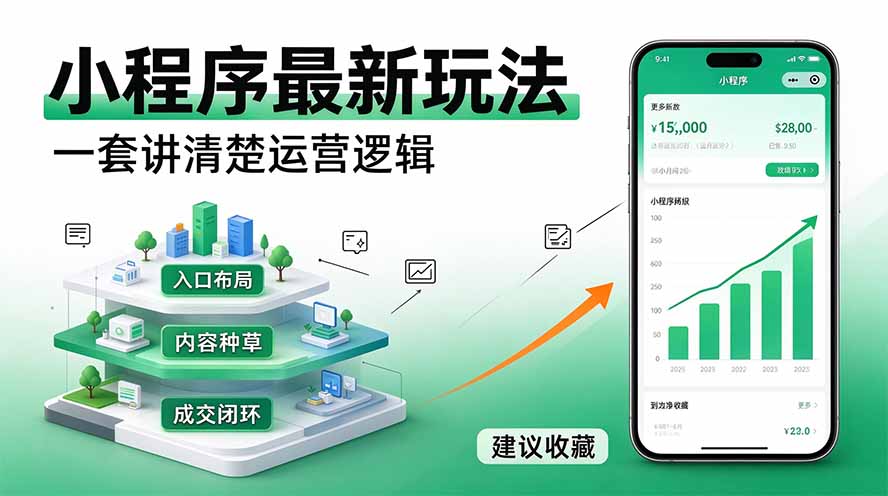 微信小程序最新玩法   四种收益来源，单日收入400+-爱搭资源网