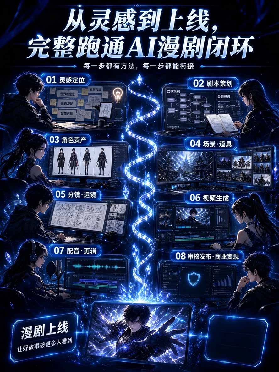 图片[2]-【无水印】2026AI漫剧创作与商业变现掘金营：打通选题→AI编剧→角色场景→自动分镜→视频生成→剪辑发布→运营变现-爱搭资源网