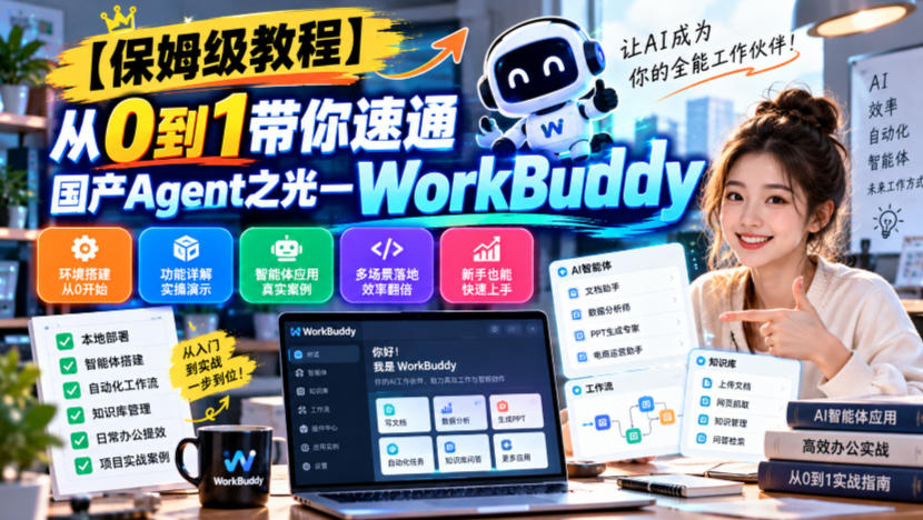【保姆级教程】从0到1带你速通国产Agent之光—WorkBuddy【文档】-爱搭资源网