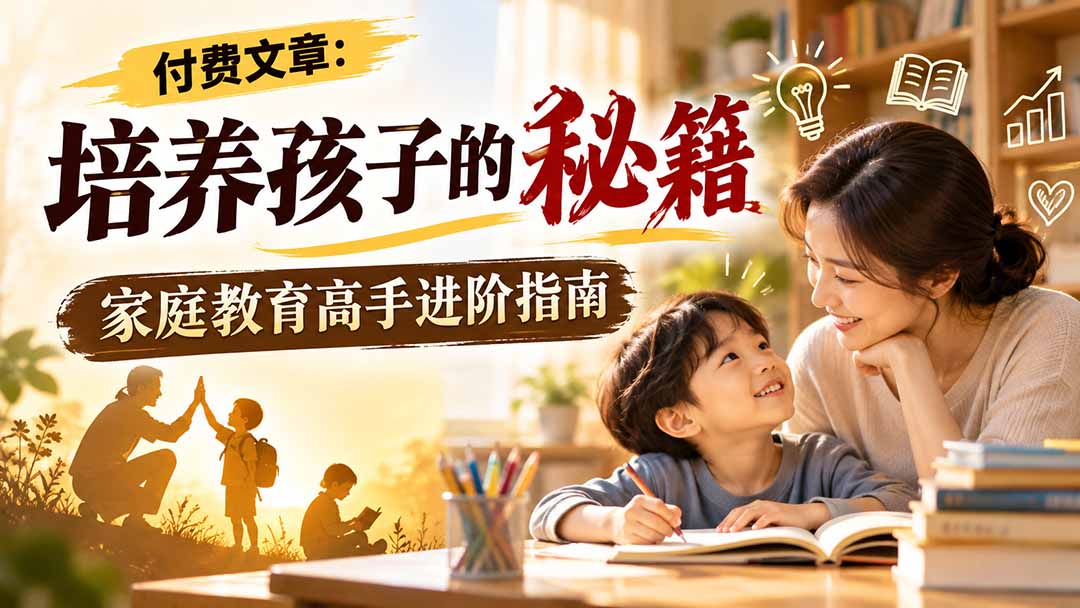 付费文章：培养孩子的秘籍，家庭教育高手进阶指南-爱搭资源网