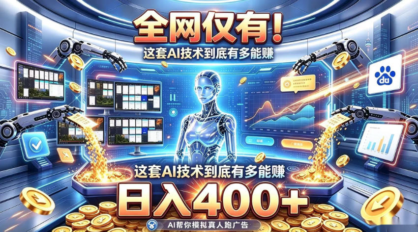 全网仅有！这套AI技术到底有多能賺，日入400+，无需人工干预，实现真正被动变现【揭秘】-爱搭资源网