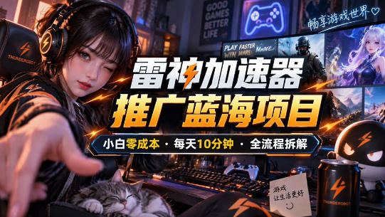 雷神加速器推广5.0实操教程：口令图文玩法全流程拆解(零成本·每天10分钟)-爱搭资源网