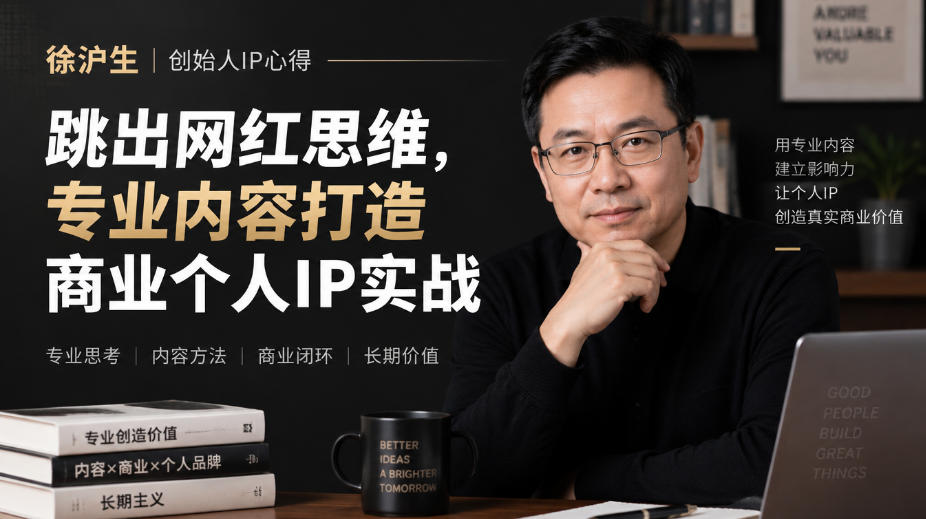 徐沪生创始人IP心得｜跳出网红思维，专业内容打造商业个人IP实战【文档】-爱搭资源网
