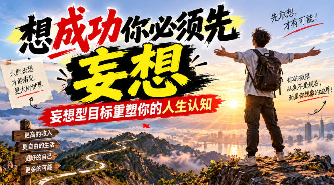 付费文章：想成功你必须先妄想，妄想型目标重塑你的人生认知-爱搭资源网