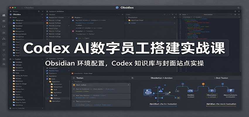 Codex AI数字员工搭建实战课：Obsidian 环境配置，Codex 知识库与封面站点实操-爱搭资源网
