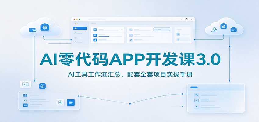 AI零代码APP开发课3.0：AI工具工作流汇总，配套全套项目实操手册-爱搭资源网
