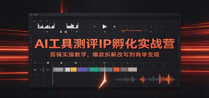 AI工具测评IP孵化实战营：剪辑实操教学，爆款拆解改写到商单变现-爱搭资源网