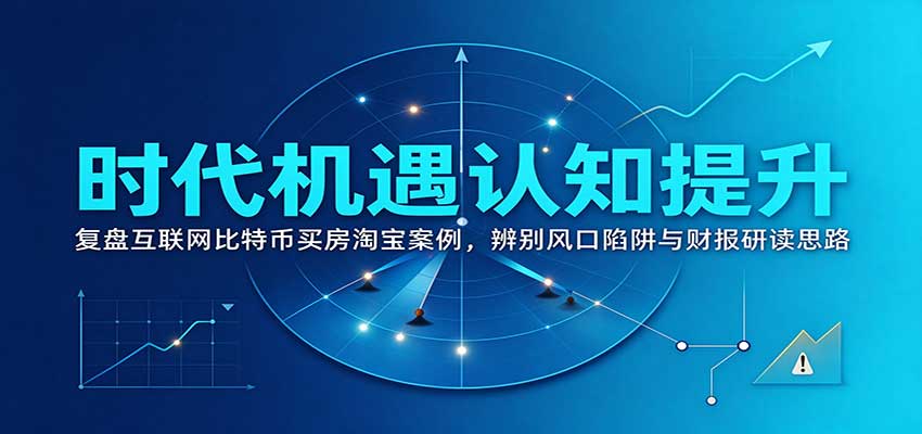 时代机遇认知提升：复盘互联网比特币买房淘宝案例，辨别风口陷阱与财报研读思路-爱搭资源网