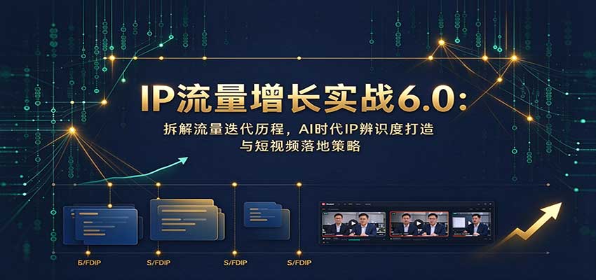 IP流量增长实战6.0：拆解流量迭代历程，AI时代IP辨识度打造与短视频落地策略-爱搭资源网